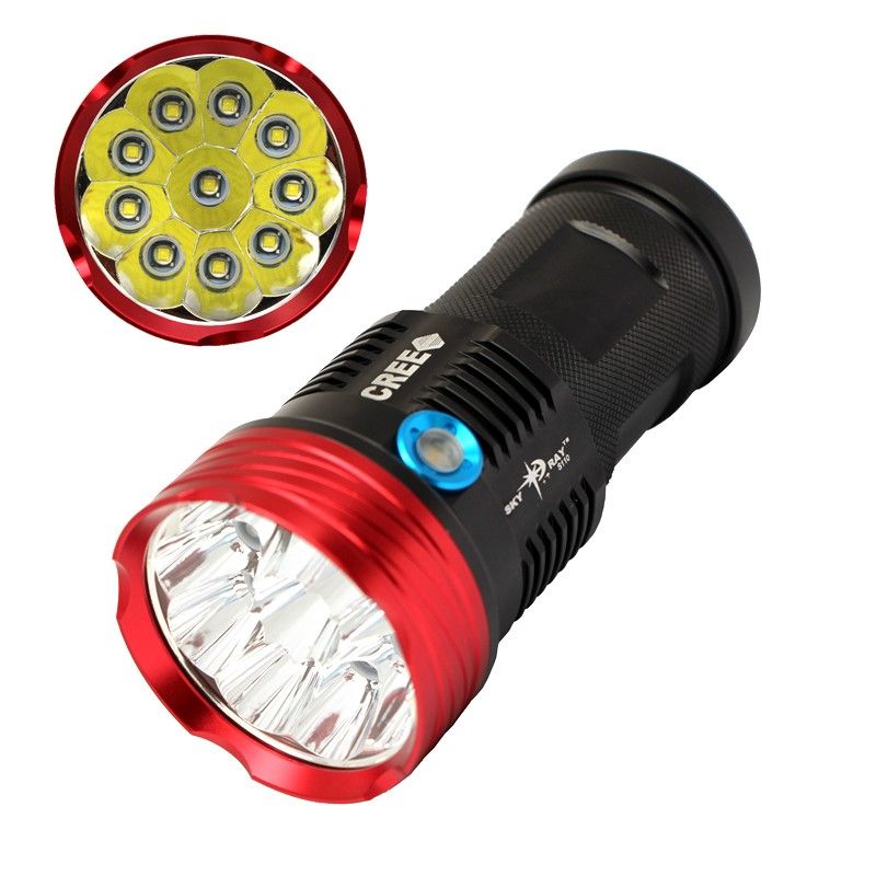 Linterna LED Sky Ray S110 10T6/U2 de 10000 lúmenes, diseño robusto para uso versátil en camping al aire libre y emergencias