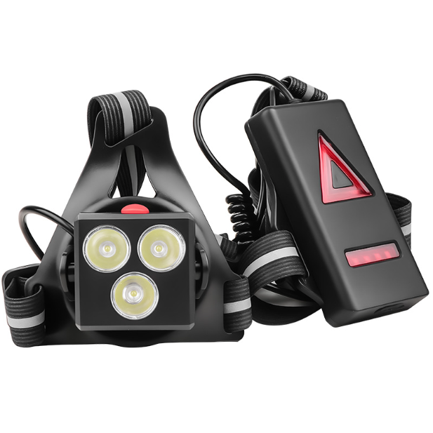 Luz de pecho LED para correr nocturno al aire libre, luz de advertencia trasera, ángulo de haz ajustable de 90°, impermeable, lámpara de seguridad ultra brillante