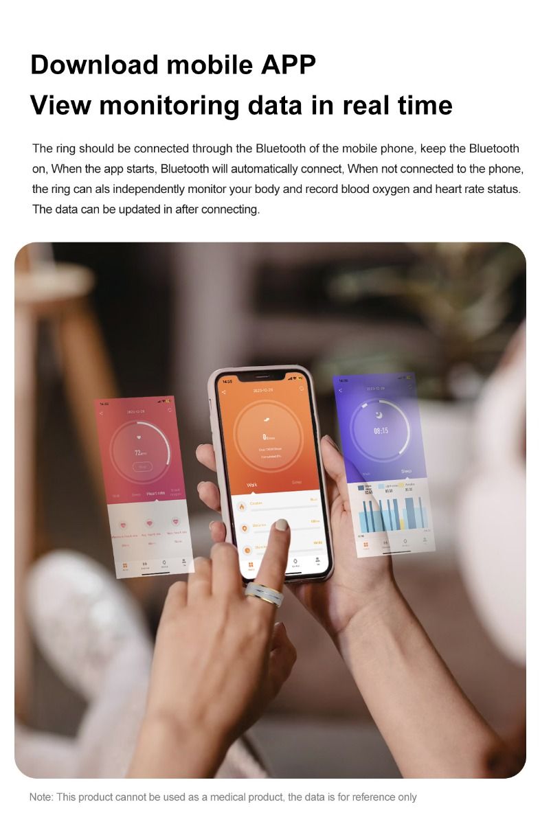 Anillo Inteligente Multifuncional entusiasta fitness y salud oxígeno en sangre tecnología portátil elegancia