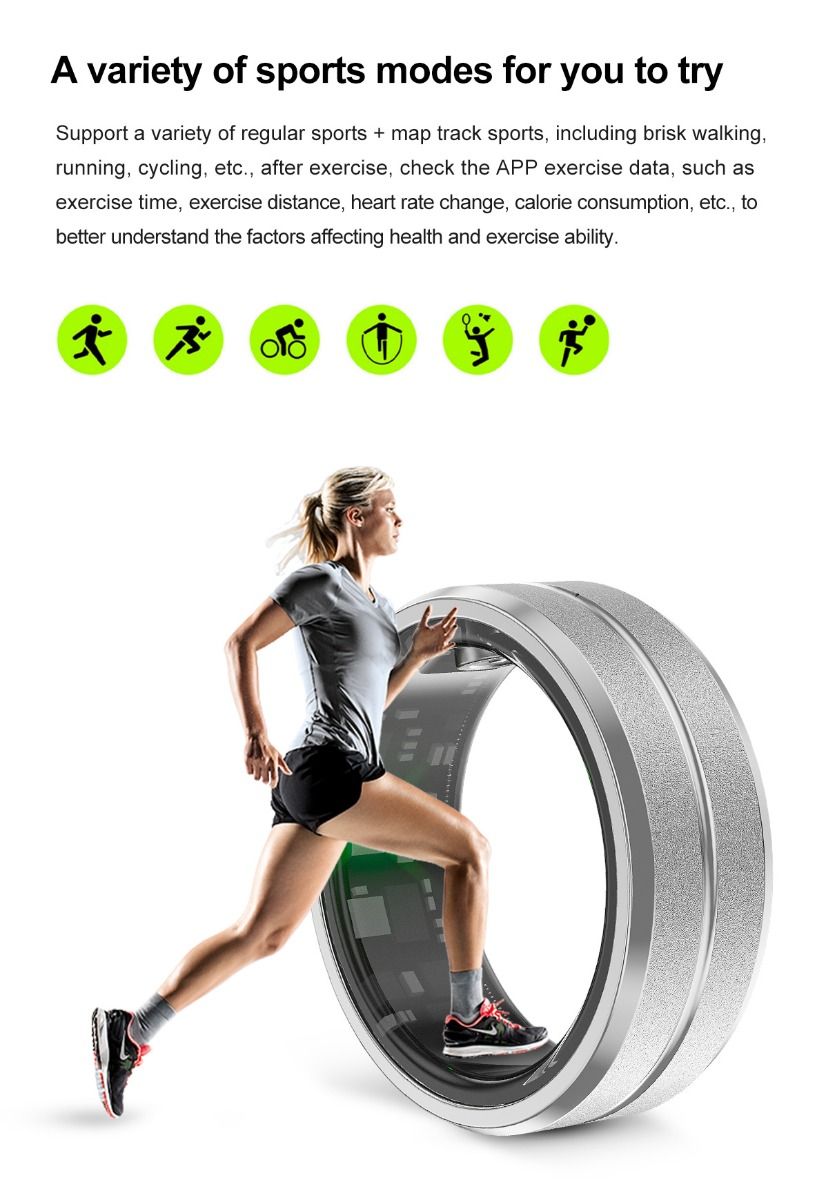 Anillo Inteligente Multifuncional entusiasta fitness y salud oxígeno en sangre tecnología portátil elegancia