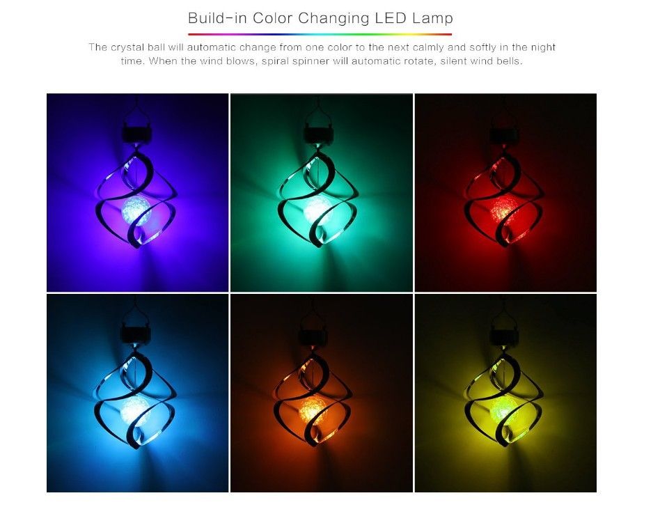 Encantadoras luces solares de decoración exterior, campanas de viento LED con cambio de color para fiestas en el jardín, diseño duradero.