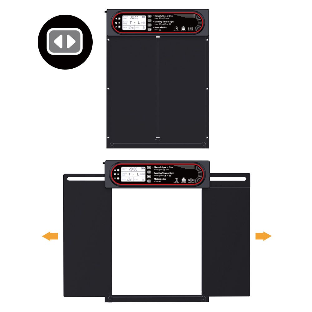 Puerta automática solar para gallinero con temporizador, sensor de luz y carga USB para una gestión avícola ecológica