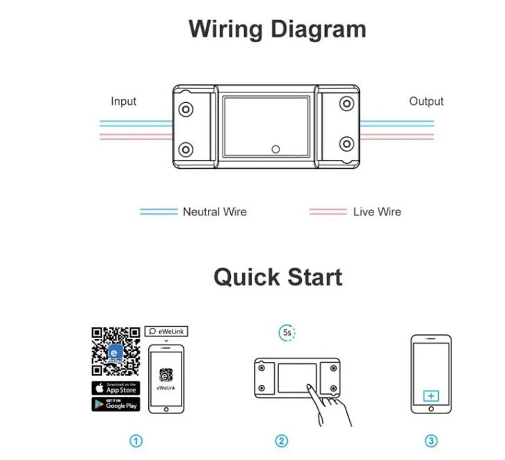 Módulo de interruptor WiFi SONOFF Basic R2 con control por voz para iluminación inteligente del hogar compatible con Alexa y Google
