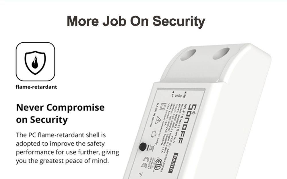 Módulo de interruptor WiFi SONOFF Basic R2 con control por voz para iluminación inteligente del hogar compatible con Alexa y Google