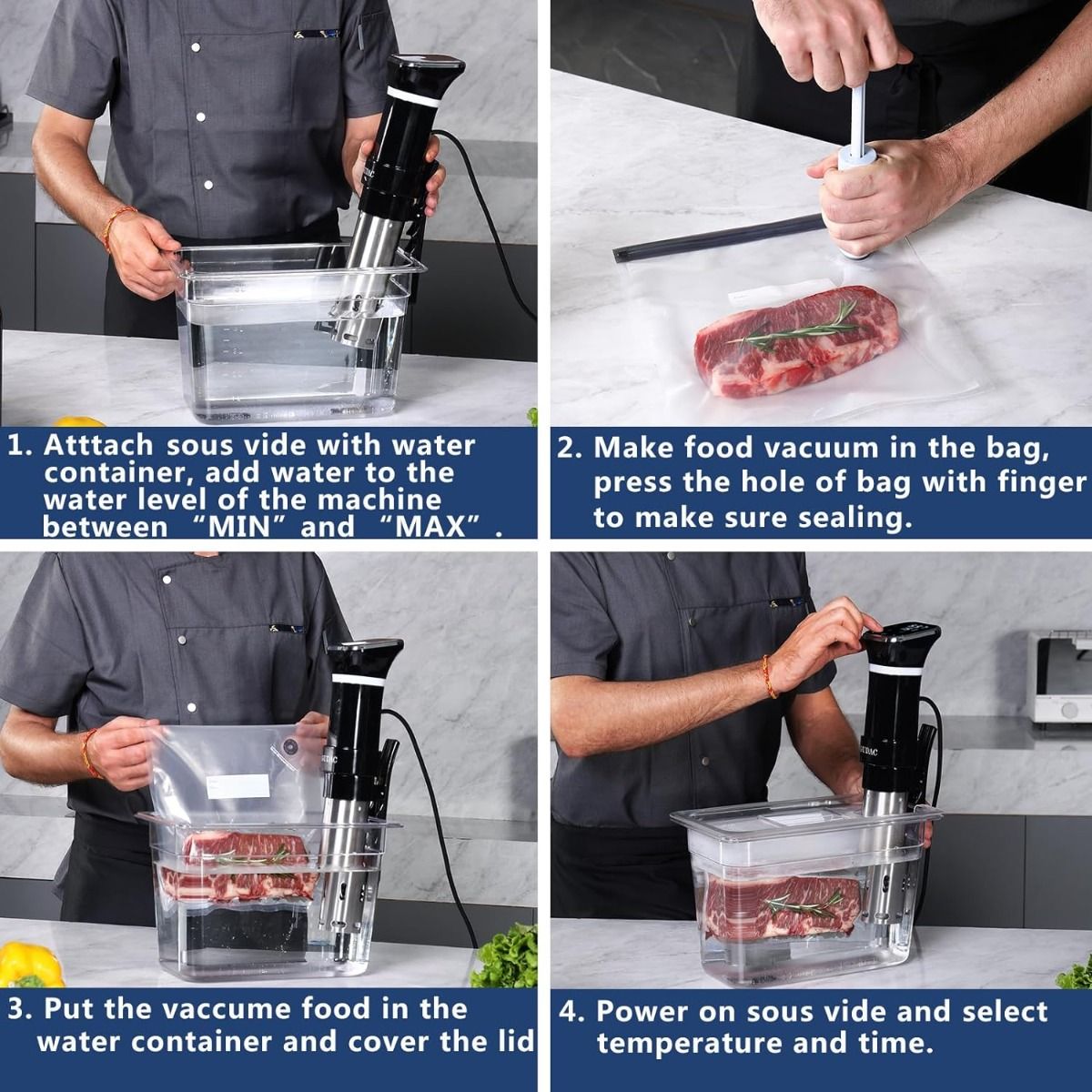 Eleva la cocina casera con la máquina de sous vide Precision Cooker: platos perfectamente cocinados cada vez.