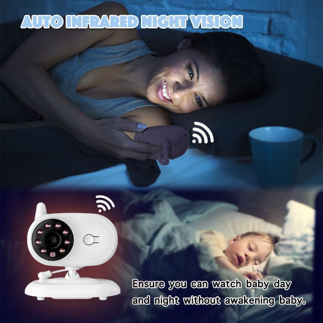 SP850 Monitor de Bebé Inalámbrico con Video de 3.5 Pulgadas, LCD, Visión Nocturna, Audio Bidireccional, Conexión Segura para Seguridad Infantil