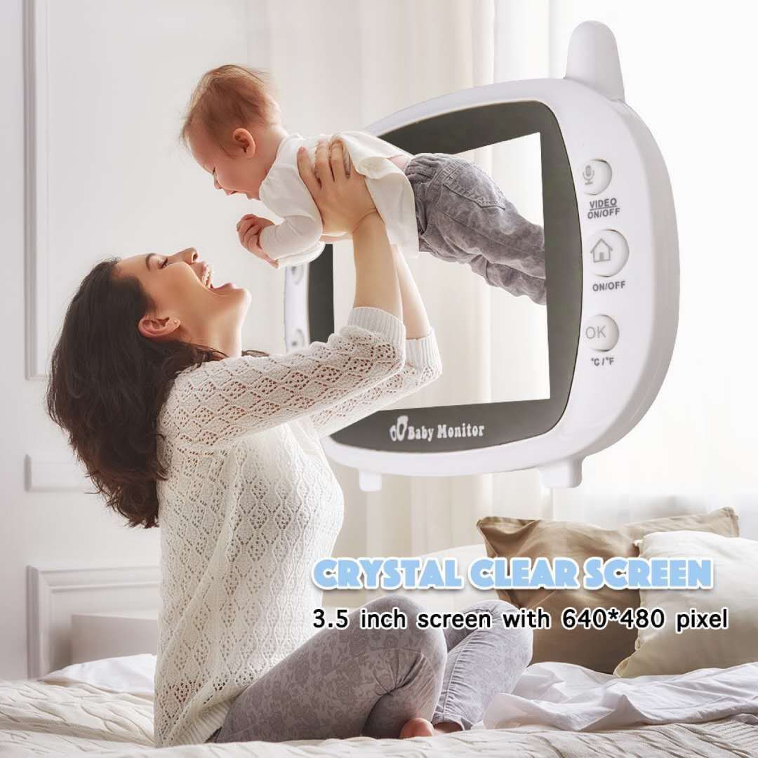 SP850 Monitor de Bebé Inalámbrico con Video de 3.5 Pulgadas, LCD, Visión Nocturna, Audio Bidireccional, Conexión Segura para Seguridad Infantil