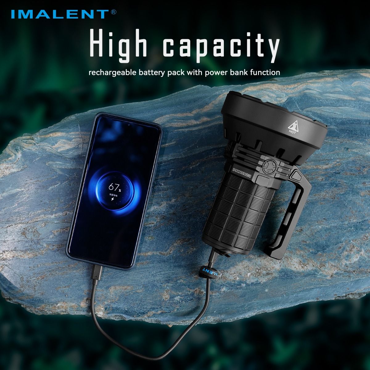 IMALENT SR16 | Linterna LED 55000 Lúmenes, 1715m | Largo Alcance para Rescate y Aire Libre