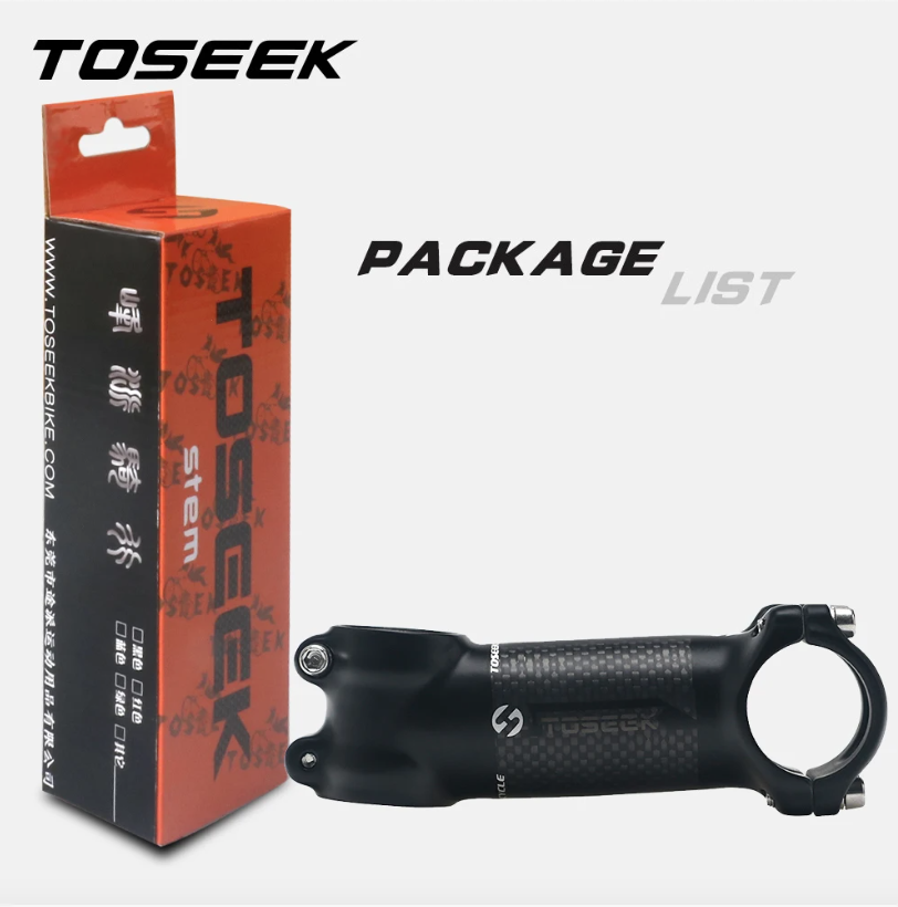 TOSEEK Potencia de manillar MTB 28.6mm Ángulo ajustable Aluminio ligero Carbono para entusiastas del ciclismo