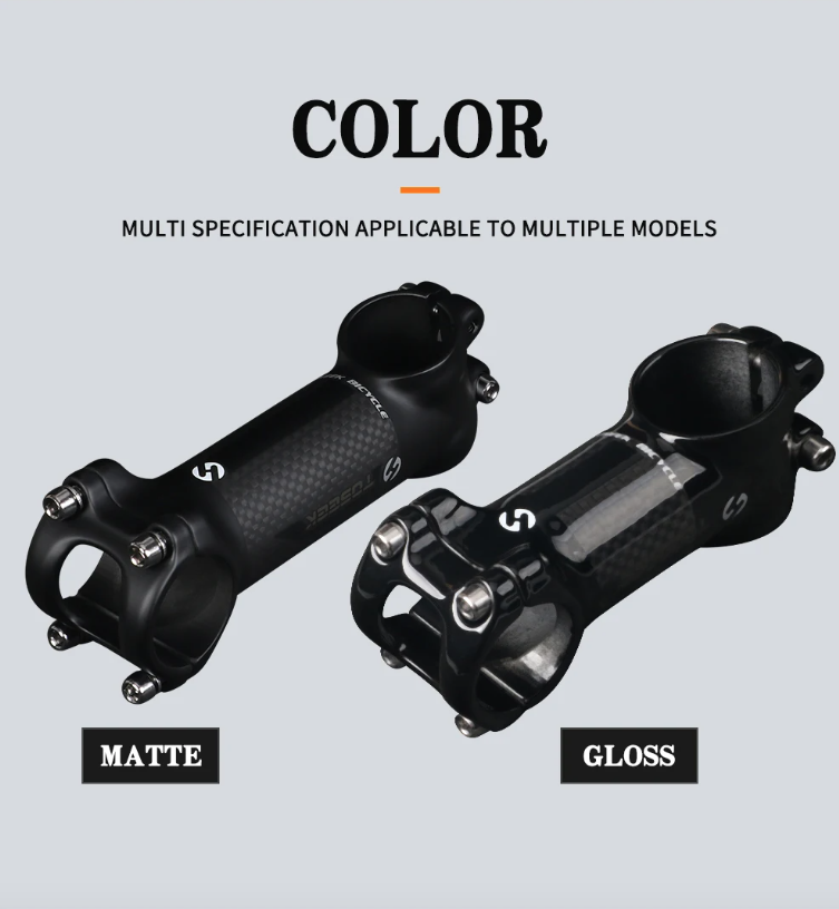 TOSEEK Potencia de manillar MTB 28.6mm Ángulo ajustable Aluminio ligero Carbono para entusiastas del ciclismo