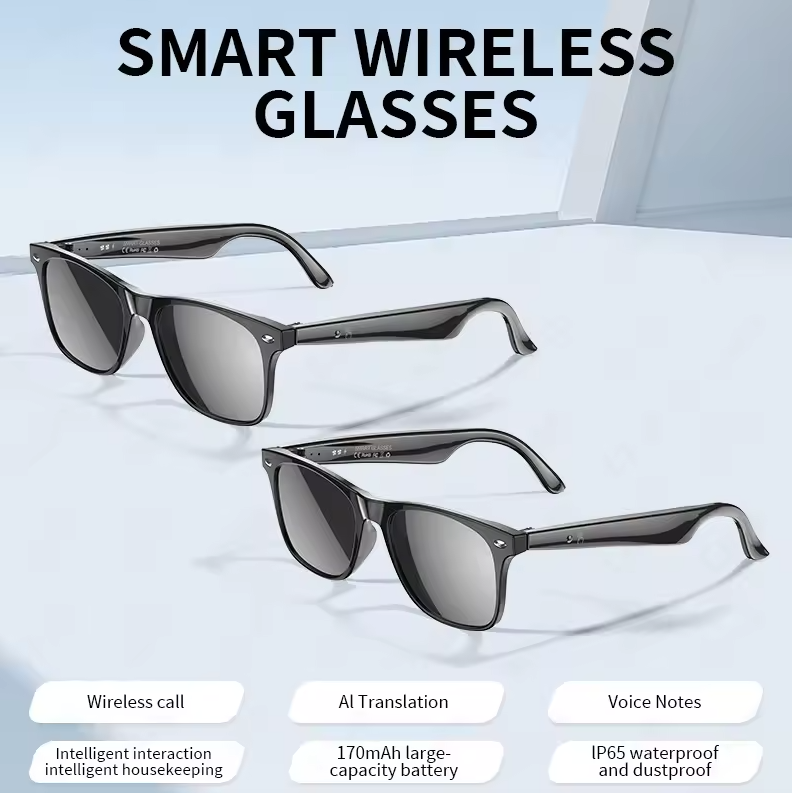 Gafas inteligentes con traducción AI, llamada Bluetooth, cancelación de ruido, reproducción de música, llamada BT y traducción inteligentes.