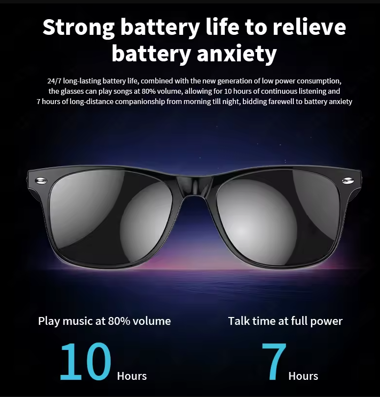 Gafas inteligentes con traducción AI, llamada Bluetooth, cancelación de ruido, reproducción de música, llamada BT y traducción inteligentes.