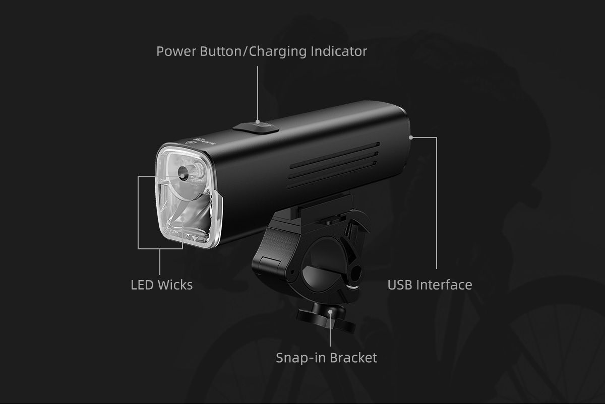 SUPERFIRE BL12 20W Faro Doble Delantero para Bicicleta, Set Recargable USB 4800mAh, Faro LED para Exterior, Camping, Senderismo, Bicicleta