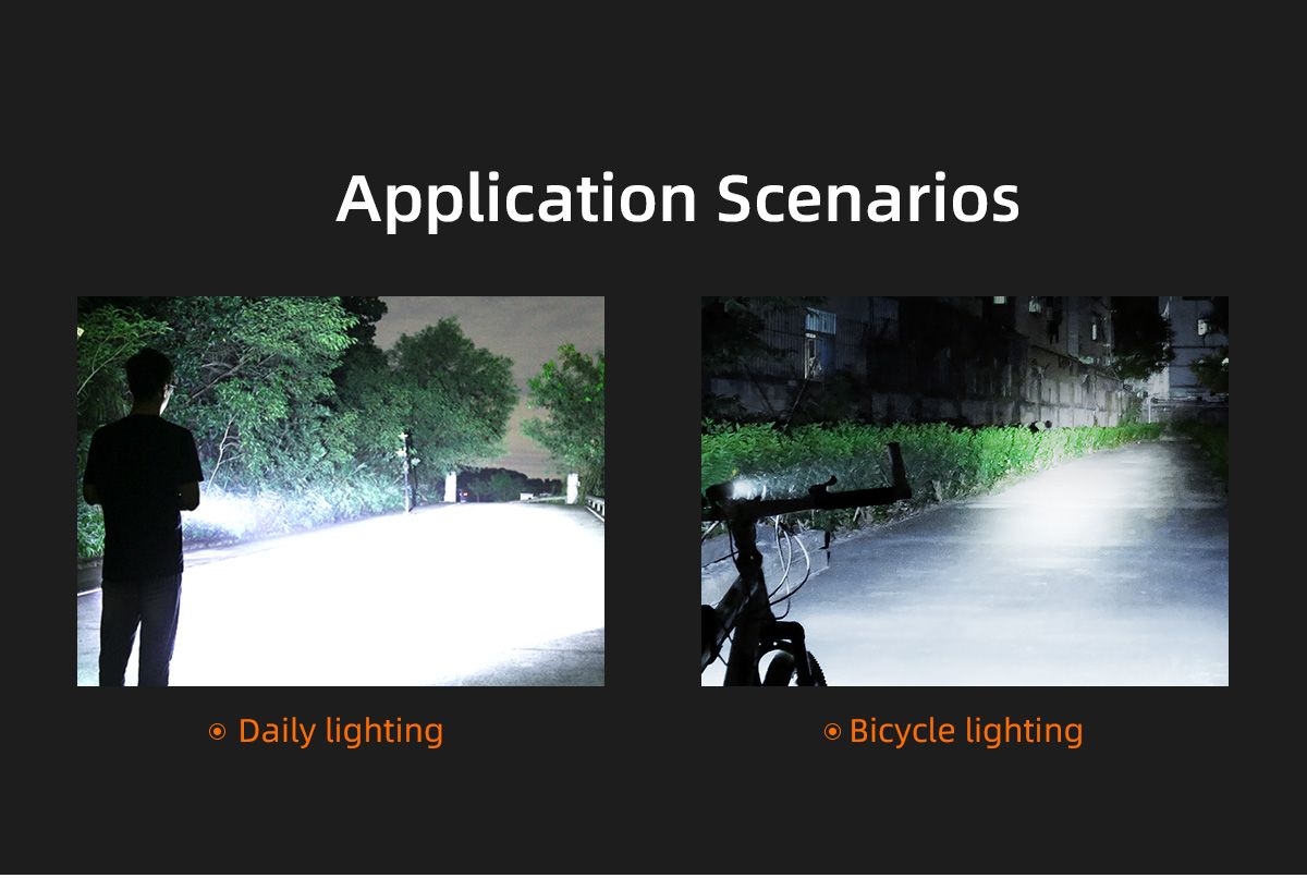 SUPERFIRE BL12 20W Faro Doble Delantero para Bicicleta, Set Recargable USB 4800mAh, Faro LED para Exterior, Camping, Senderismo, Bicicleta