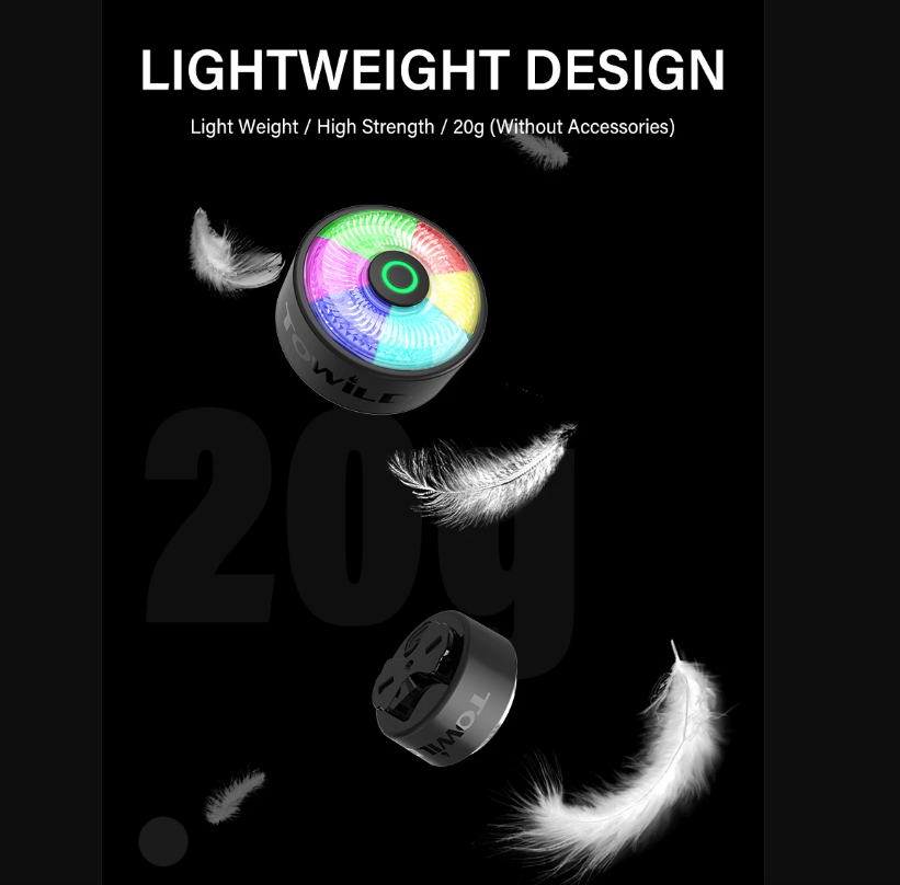 Luz trasera LED TOWILD TL03Pro visibilidad ciclismo con sensor freno inteligente y destello siete colores
