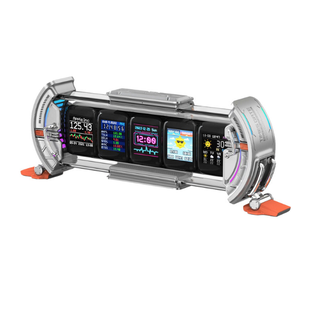 Divoom Times Gate: Reloj Despertador Digital Ciberpunk para Gaming, Oficina, Panel Bitcoin, Pixel Art, LED RGB