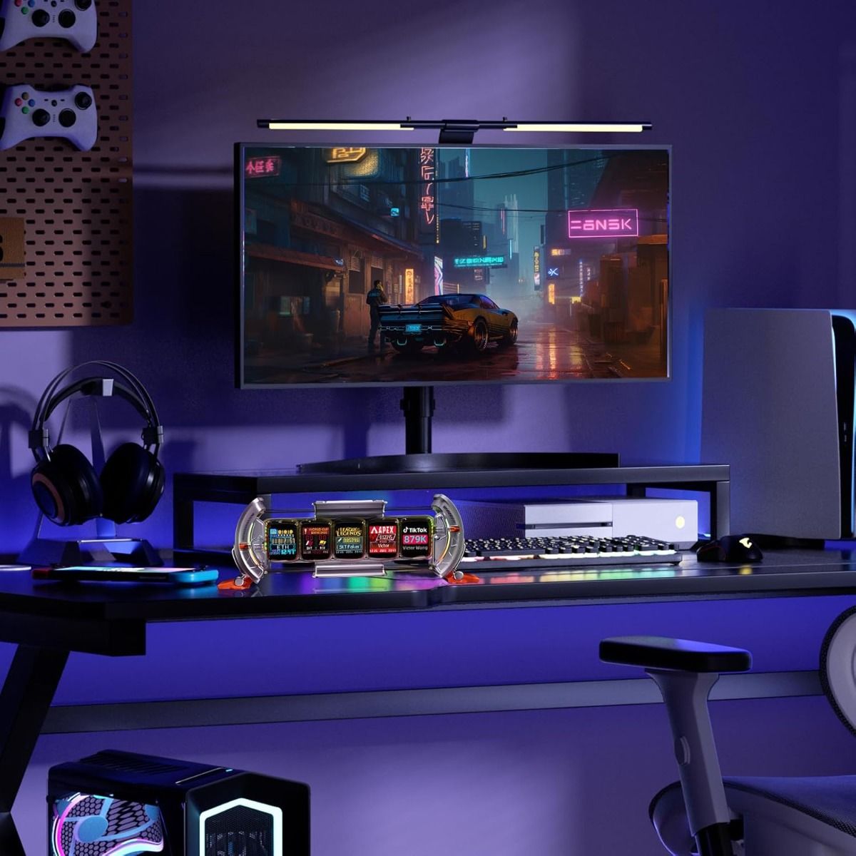Divoom Times Gate: Reloj Despertador Digital Ciberpunk para Gaming, Oficina, Panel Bitcoin, Pixel Art, LED RGB