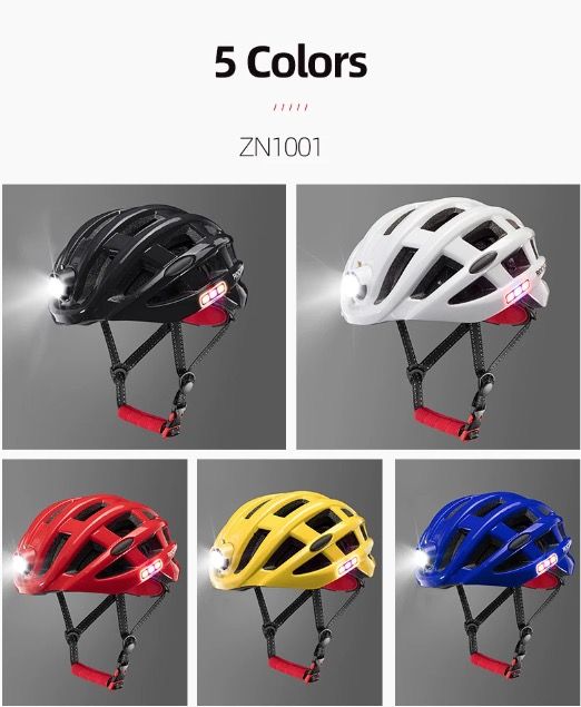 Casco ligero para ciclismo ROCKBROS, casco ultraligero con iluminación de seguridad integrada y carga USB para mayor comodidad