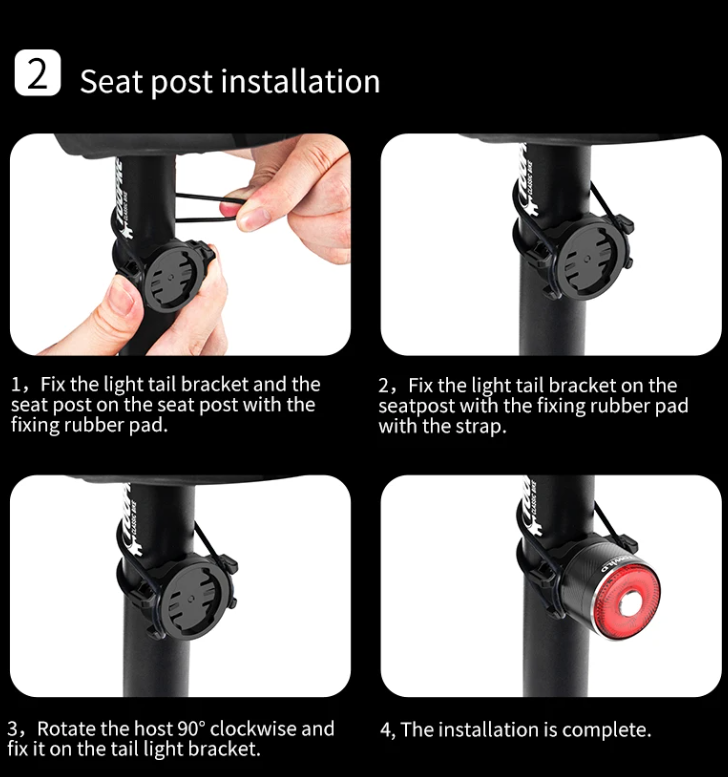 Luz trasera TOWILD TL05 con sensor de freno automático luz de bicicleta impermeable IPX6 carga USB LED 100 horas