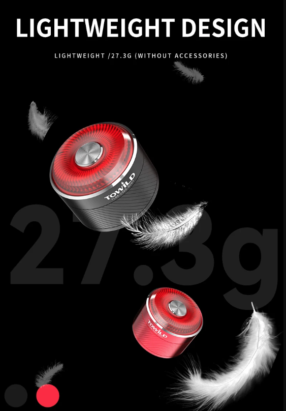 Luz trasera TOWILD TL05 con sensor de freno automático luz de bicicleta impermeable IPX6 carga USB LED 100 horas
