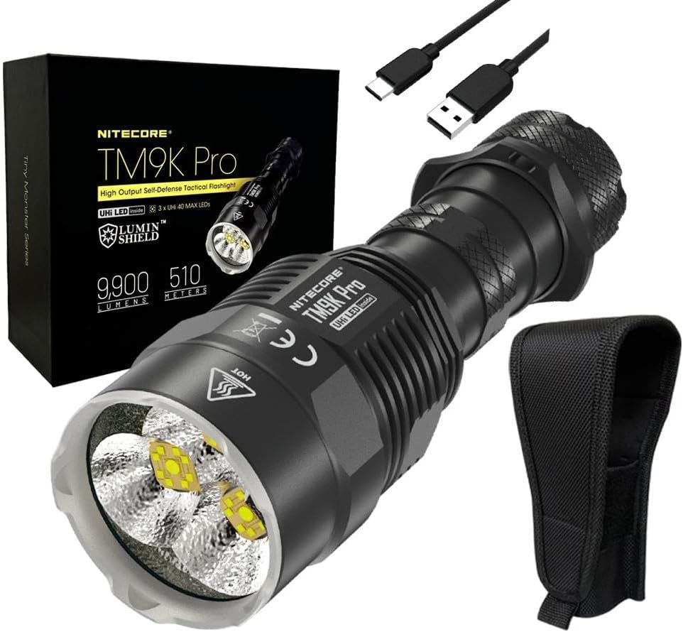 Linterna Nitecore TM9K PRO 9900 lúmenes con carga USB-C y distancia de haz 510m linterna de alto rendimiento