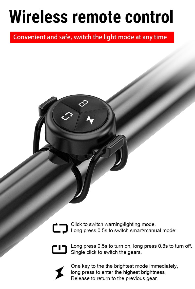 TOWILD CL1200 luz de bicicleta LED 1200LM USB recargable ciclismo nocturno lámpara delantera impermeable