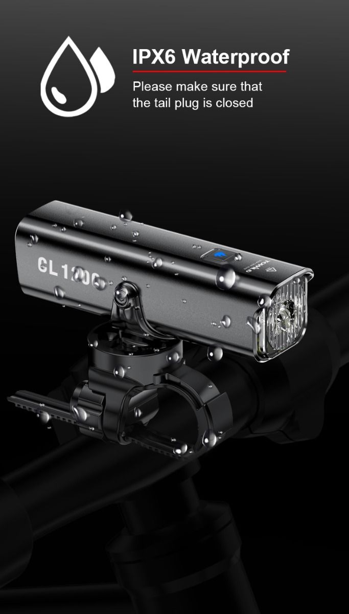 TOWILD CL1200 luz de bicicleta LED 1200LM USB recargable ciclismo nocturno lámpara delantera impermeable