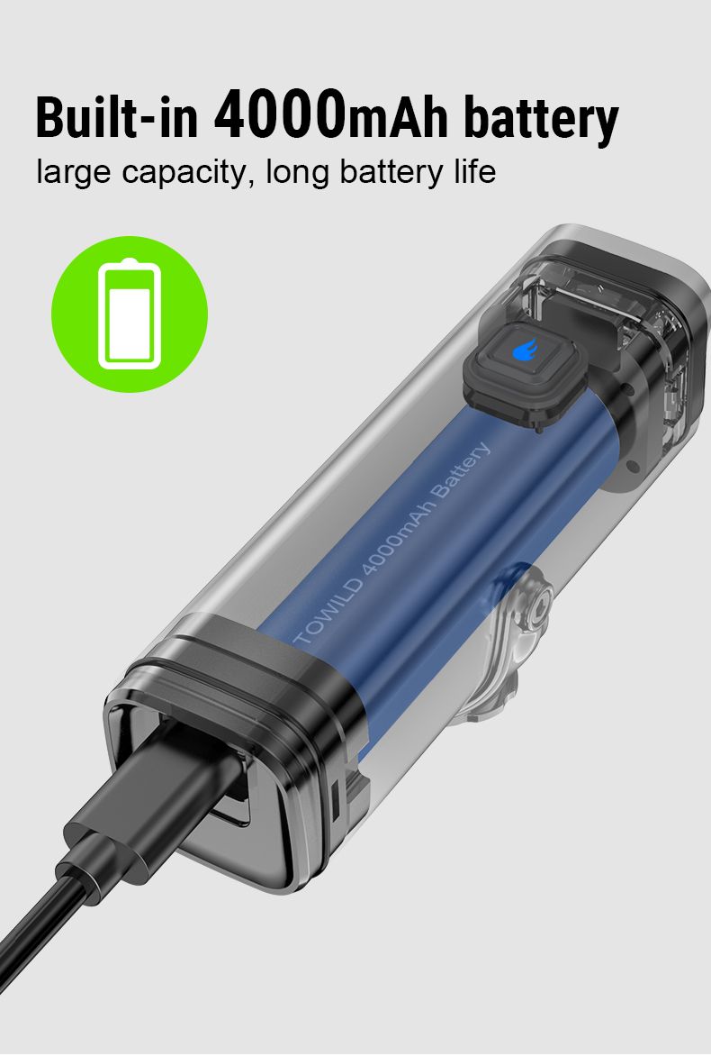 TOWILD CL1200 luz de bicicleta LED 1200LM USB recargable ciclismo nocturno lámpara delantera impermeable
