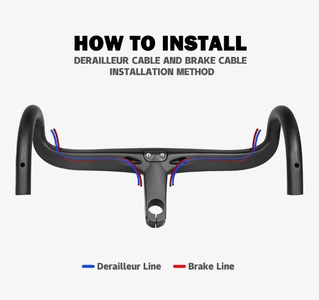 TOSEEK TR5500 Manillar de bicicleta de carretera ligero, potencia de fibra de carbono completa, diseño aerodinámico, acabado negro mate