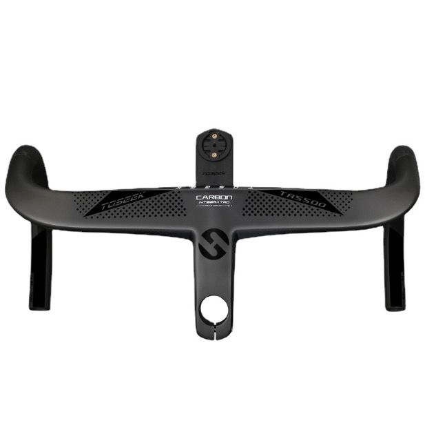 TOSEEK TR5500 Manillar de bicicleta de carretera ligero, potencia de fibra de carbono completa, diseño aerodinámico, acabado negro mate