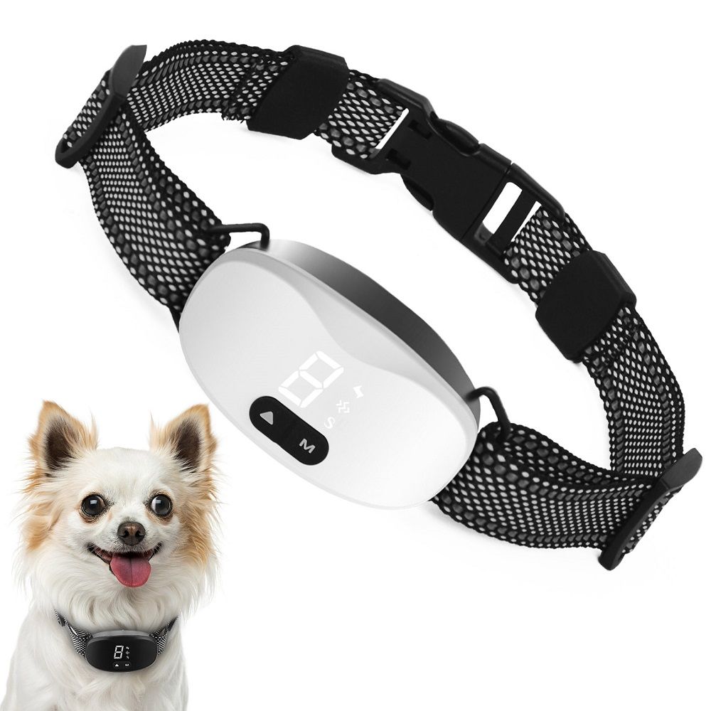 Collar antiladridos automático recargable, collar de entrenamiento efectivo para perros, impermeable, modos de entrenamiento duales