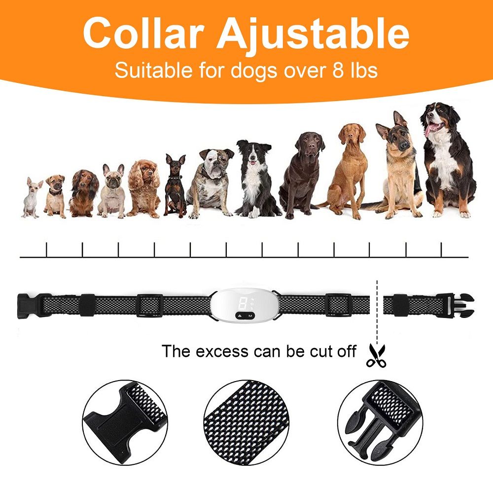Collar antiladridos automático recargable, collar de entrenamiento efectivo para perros, impermeable, modos de entrenamiento duales