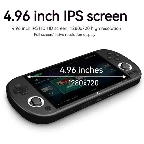Trimui Smart Pro consola de juegos portátil vintage con pantalla HD IPS de 4.96 pulgadas y sistema Linux abierto