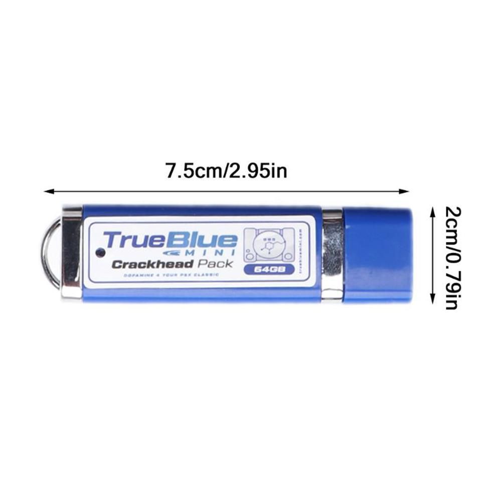 True Blue Mini Crackhead Pack 32GB o 64GB USB para PS ONE MINI Plug and Play Nostalgia de Juegos Clásicos