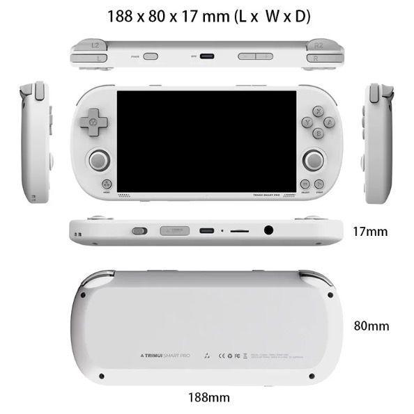 Trimui Smart Pro consola de juegos portátil vintage con pantalla HD IPS de 4.96 pulgadas y sistema Linux abierto