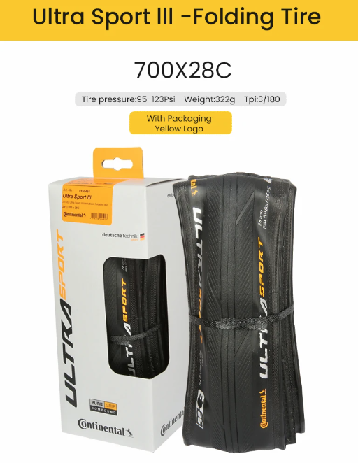 Continental ULTRA SPORT Ⅲ GRAND SPORT RACE Neumático para bicicleta de carretera 700x23C/25C/28C Ligero, duradero y antipinchazos