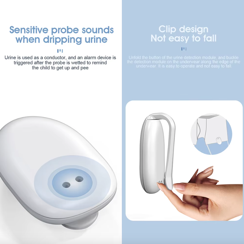 Alarma de incontinencia nocturna inalámbrica para niños y niñas, recargable por USB, con 3 modos de alerta, ayuda cómoda para dormir