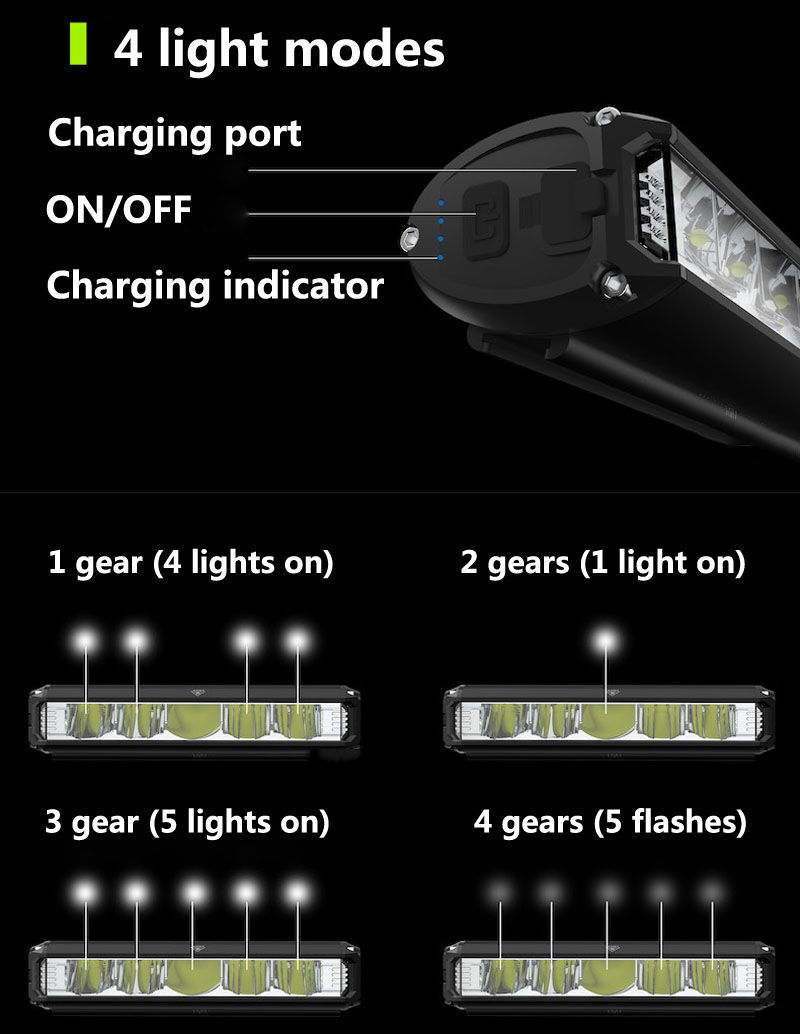 Luz delantera LED para bicicleta, 5200 lúmenes, carga USB, impermeable, linterna duradera, equipo de seguridad para ciclismo MTB