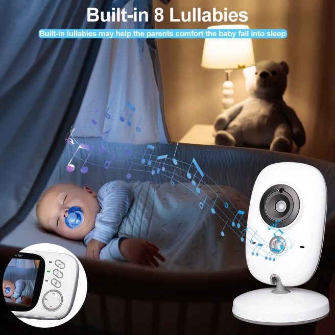 VB603 Monitor de bebé con video con audio bidireccional y visión nocturna, herramienta confiable para padres para la seguridad del infante.