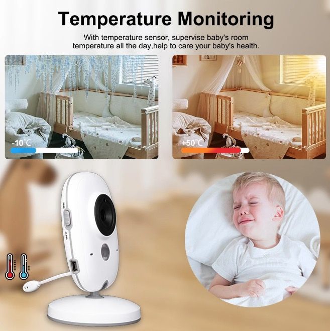 VB603 Monitor de bebé con video con audio bidireccional y visión nocturna, herramienta confiable para padres para la seguridad del infante.