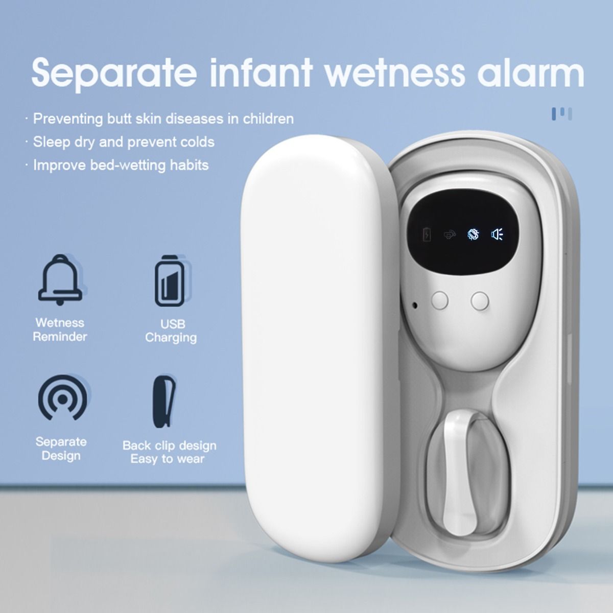 Alarma inalámbrica para mojar la cama, alarma de enuresis nocturna para bebés, niños y adultos, entrenamiento para ir al baño