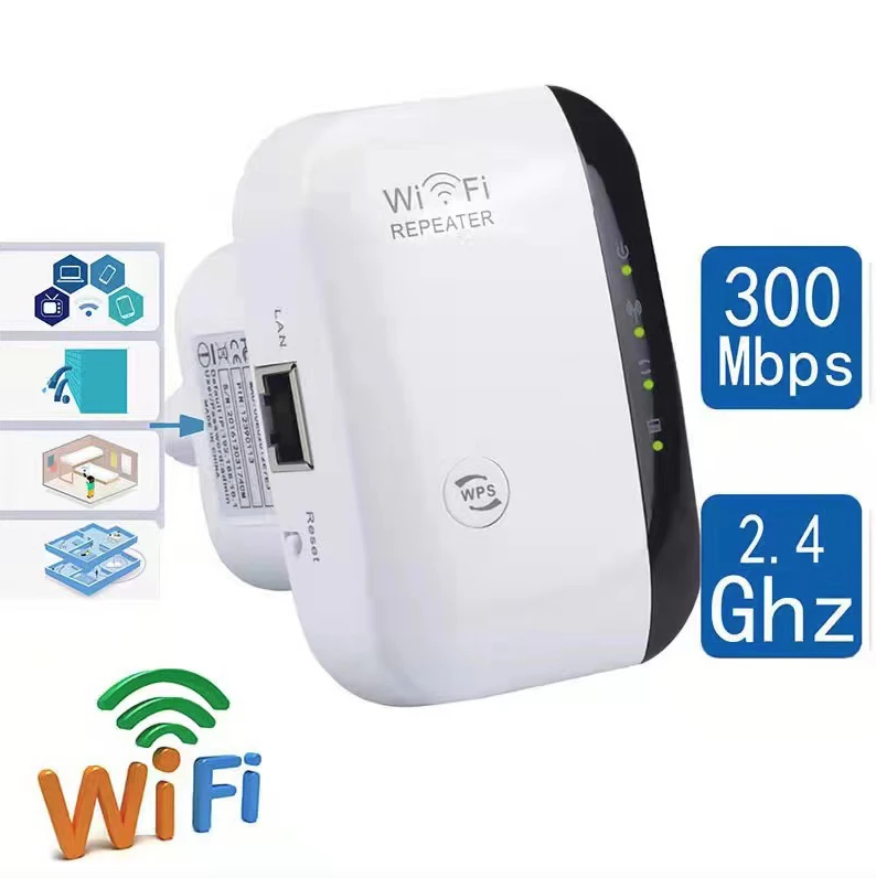 Repetidor WiFi 300Mbps para Pared | Amplificador de Señal Cobertura A Través de la Pared para Hogar Smart TV