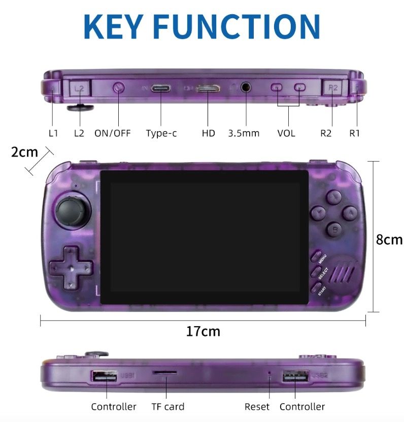 POWKIDDY X39pro consola de videojuegos portátil gaming retro con pantalla IPS 4,5" y compatibilidad PS1