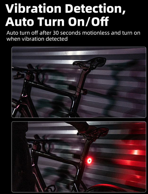 XOSS XR Pro Luz trasera inteligente de seguridad para bicicleta con detección automática de frenado, carga USB y diseño impermeable