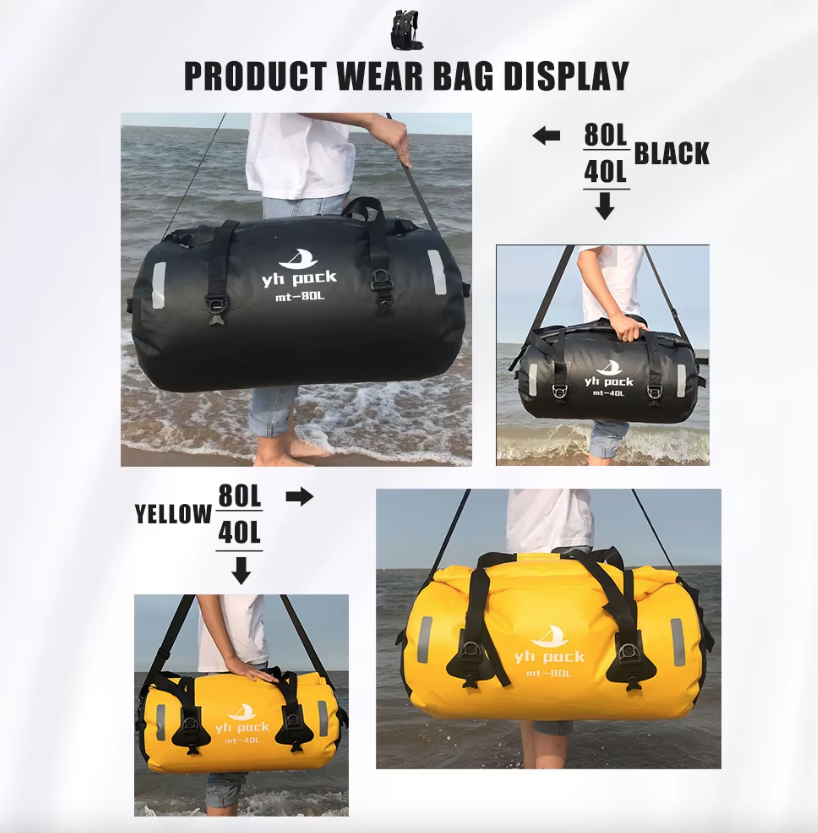 Bolsa para motocicleta impermeable, bolsa de baúl para bicicleta MTB, portaequipajes trasero de viaje, asiento de sillín portátil, accesorio de ciclismo 40L/80L