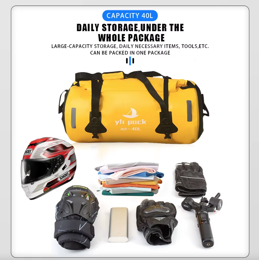 Bolsa para motocicleta impermeable, bolsa de baúl para bicicleta MTB, portaequipajes trasero de viaje, asiento de sillín portátil, accesorio de ciclismo 40L/80L