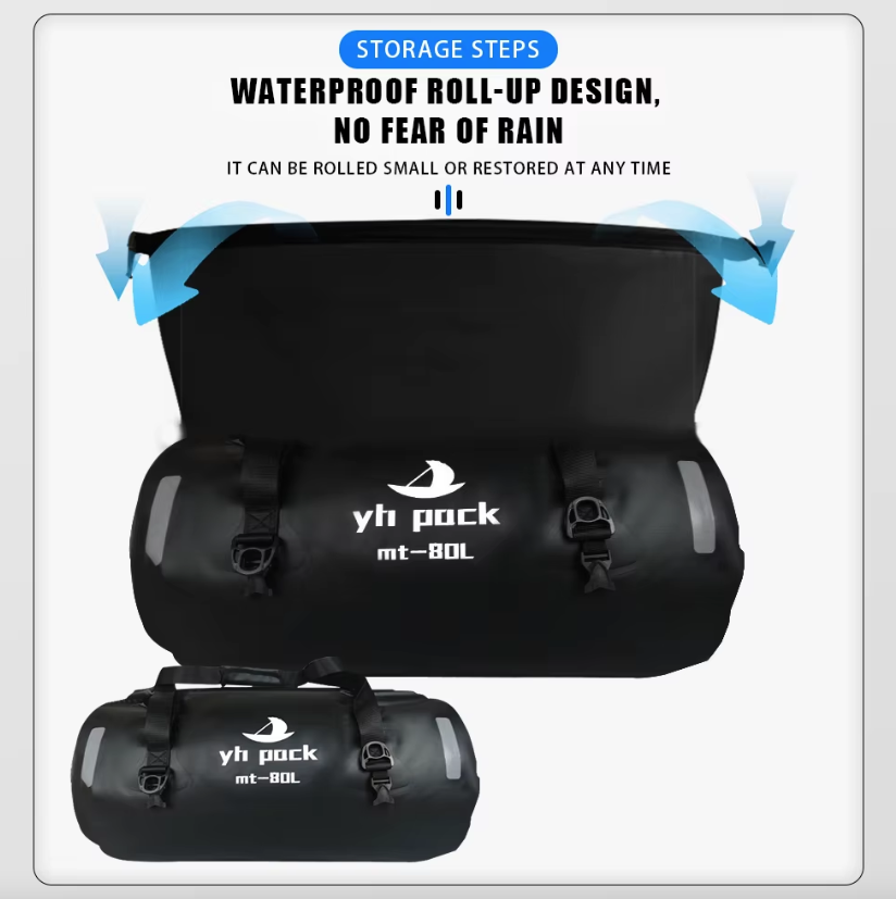 Bolsa para motocicleta impermeable, bolsa de baúl para bicicleta MTB, portaequipajes trasero de viaje, asiento de sillín portátil, accesorio de ciclismo 40L/80L