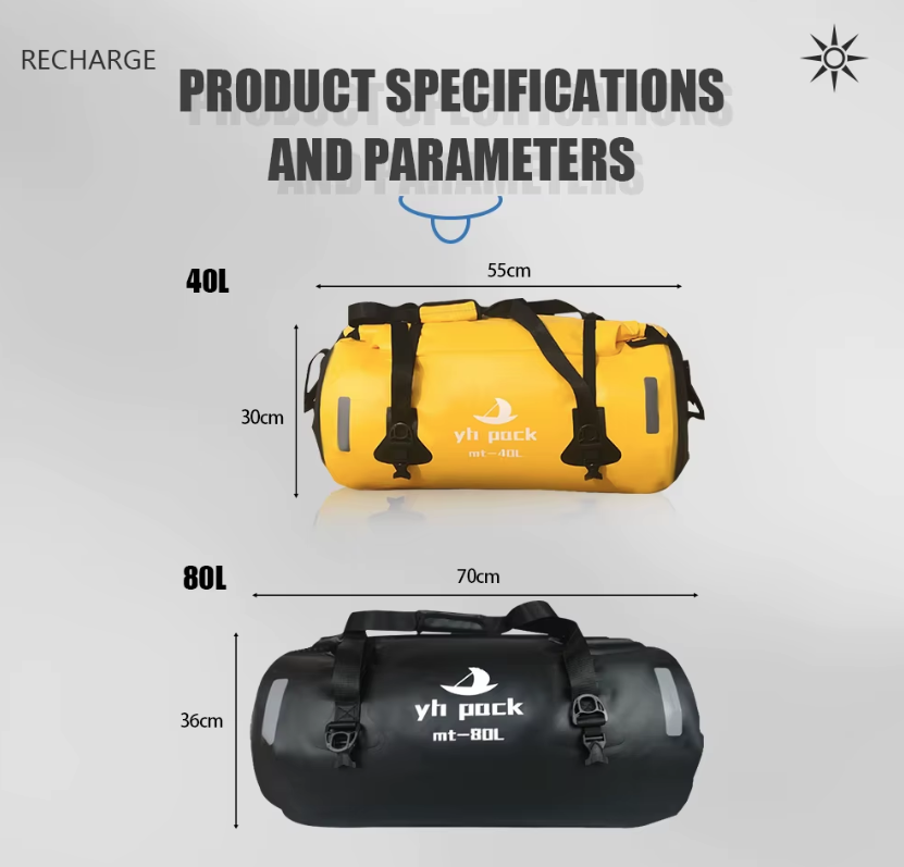 Bolsa para motocicleta impermeable, bolsa de baúl para bicicleta MTB, portaequipajes trasero de viaje, asiento de sillín portátil, accesorio de ciclismo 40L/80L