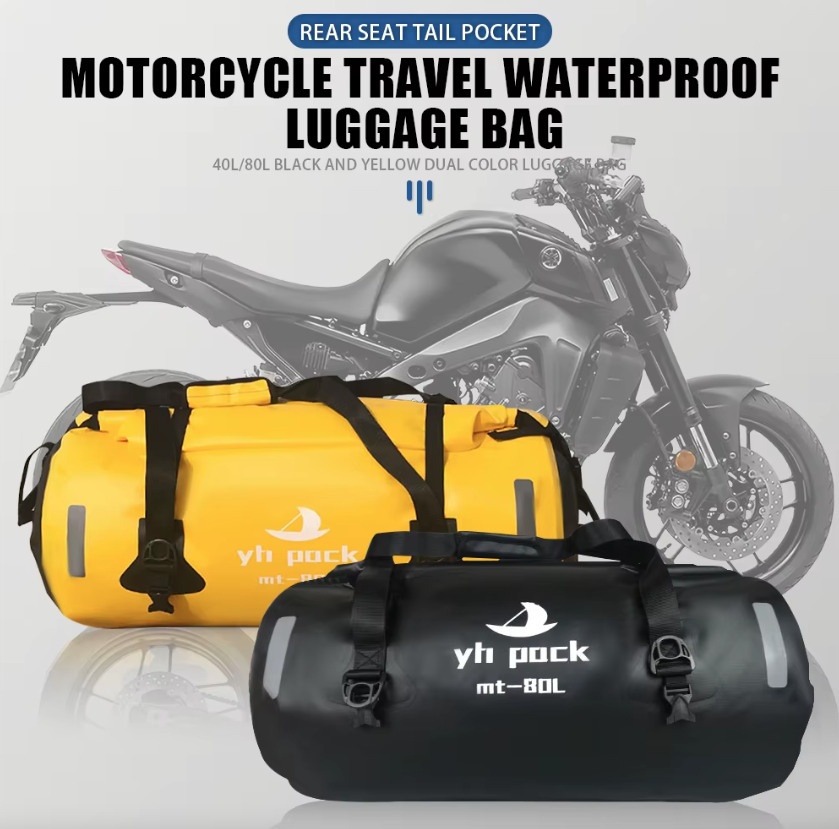 Bolsa para motocicleta impermeable, bolsa de baúl para bicicleta MTB, portaequipajes trasero de viaje, asiento de sillín portátil, accesorio de ciclismo 40L/80L