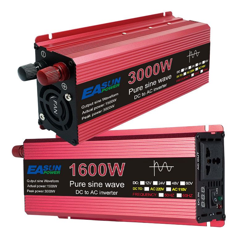 Inversor de onda sinusoidal pura 3000W 2200W 1600W 1000W Diseño duradero de aluminio-magnesio Alta eficiencia Energía para acampar